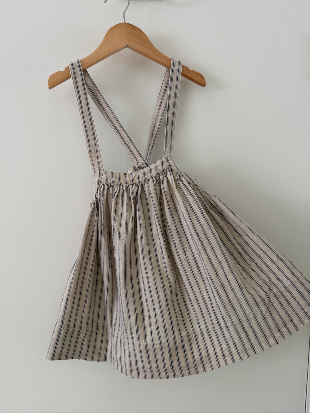 SOOR PLOOM Eloise Linen and Cotton Striped Suspender Dress | Ecru - Picture 5 of 13
